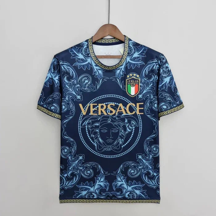 Voetbalshirt Italië seizoen 2023-2024 concept blauw en goud