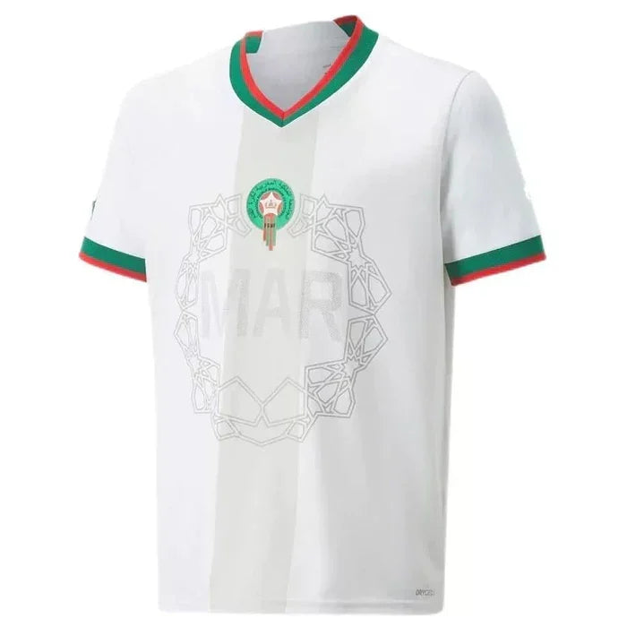 Camisola Marrocos temporada 2022 fora Copa do Mundo branco