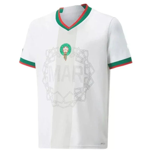 Camisola Marrocos temporada 2022 fora Copa do Mundo branco