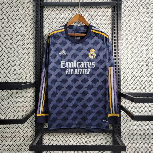 Camisola Real Madrid Fora2023 2024 mangas compridas
