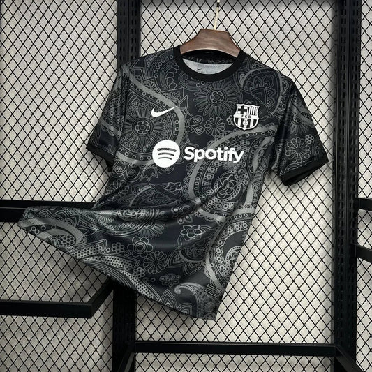 Camisola futebol FC Barcelona preto conceito 2024 2025