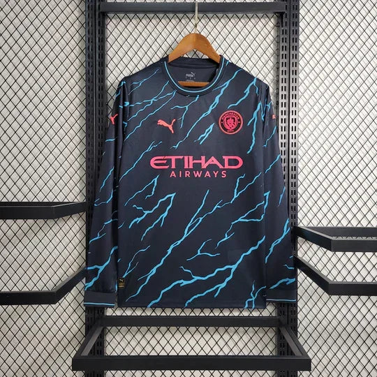 Camisola Manchester City fora 2023 2024 mangas compridas