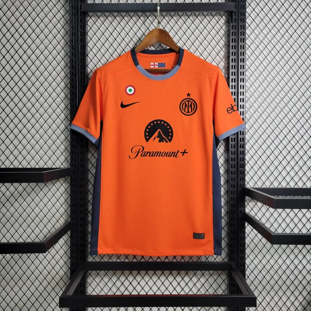 Camisola Inter Milan  Futebol Third Orange 2023 2024