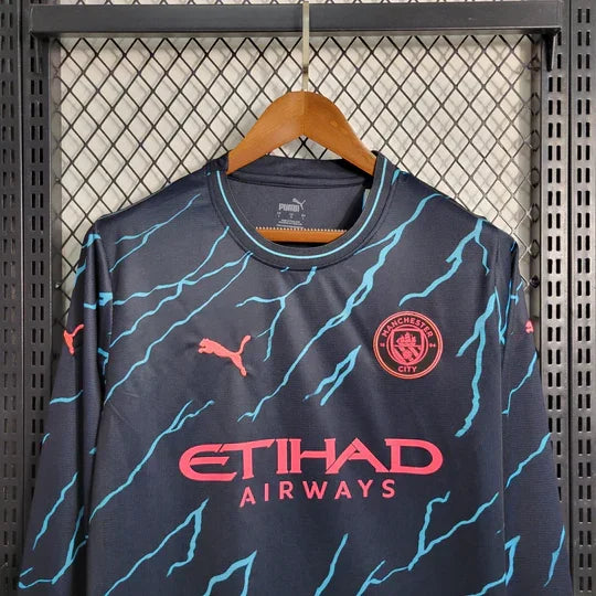 Fotballdrakt Manchester City borte 2023/24 langærmet