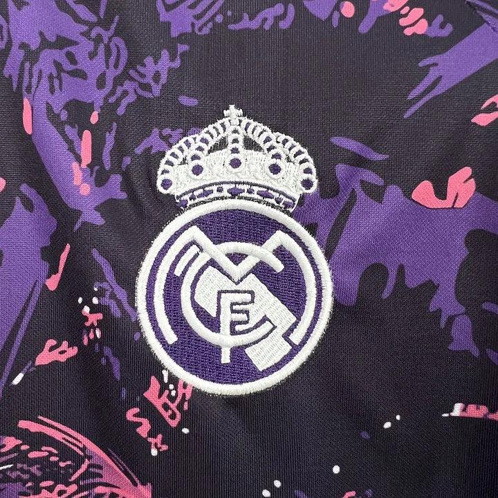 Camisola Real Madrid futebol conceito rosa 2024 2025