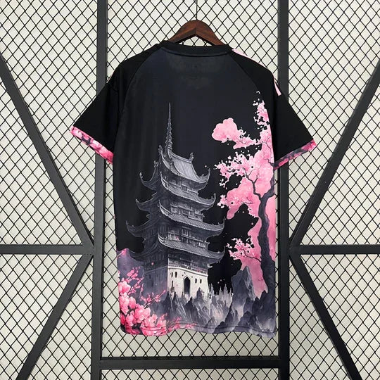Fotballdrakt Japan sesong 2023-2024 spesialedisjon svart og rosa drage