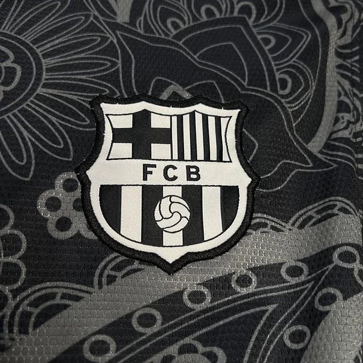 Camisola futebol FC Barcelona preto conceito 2024 2025