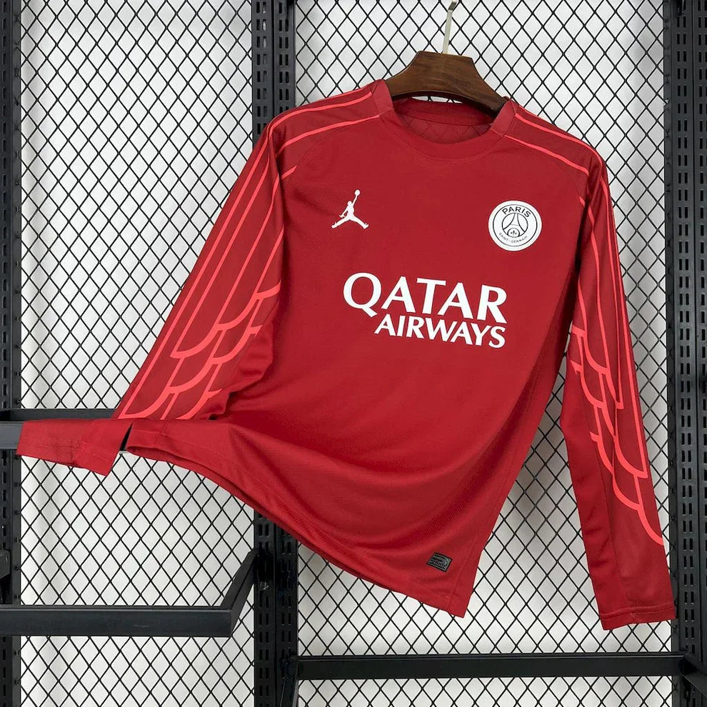 Voetbalshirt Lange Mouw PSG Rood